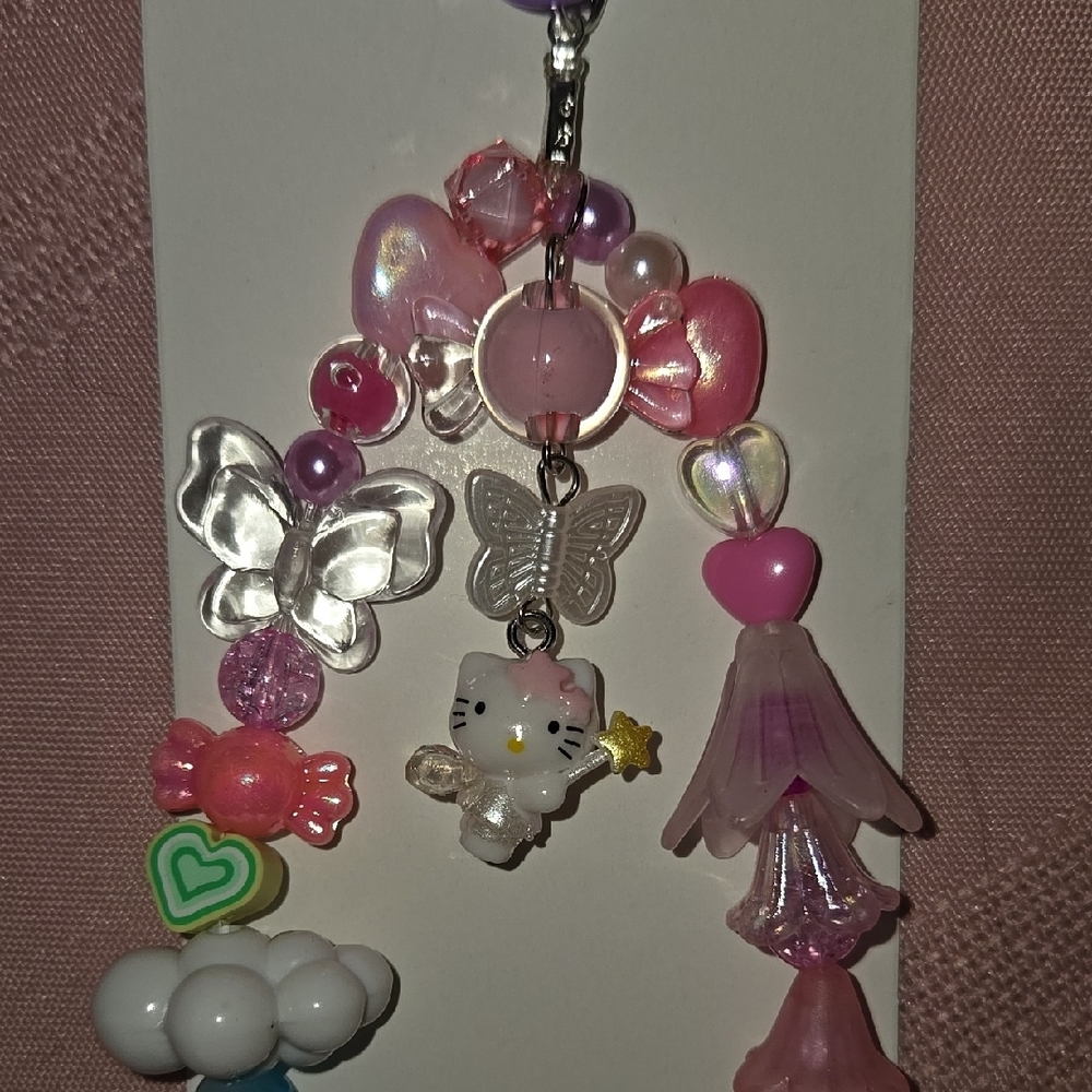 Colorful Hello Kitty Beaded Phone Charm